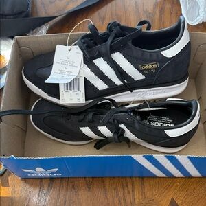 Adidas SL 72 Black and White Sneakers mens 6.5 nib no top brand new